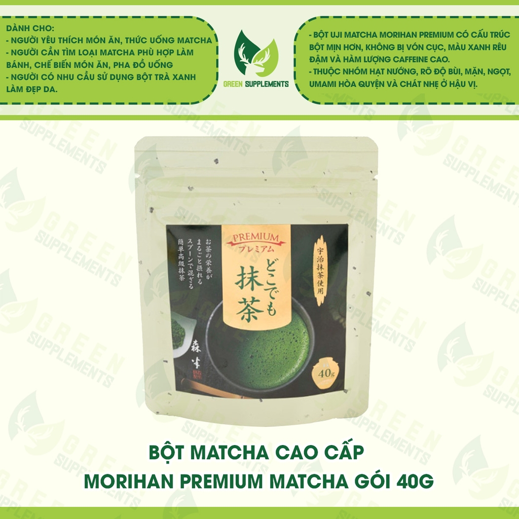Bột Matcha Cao Cấp Morihan Premium Matcha Nhật Bản Gói 40g