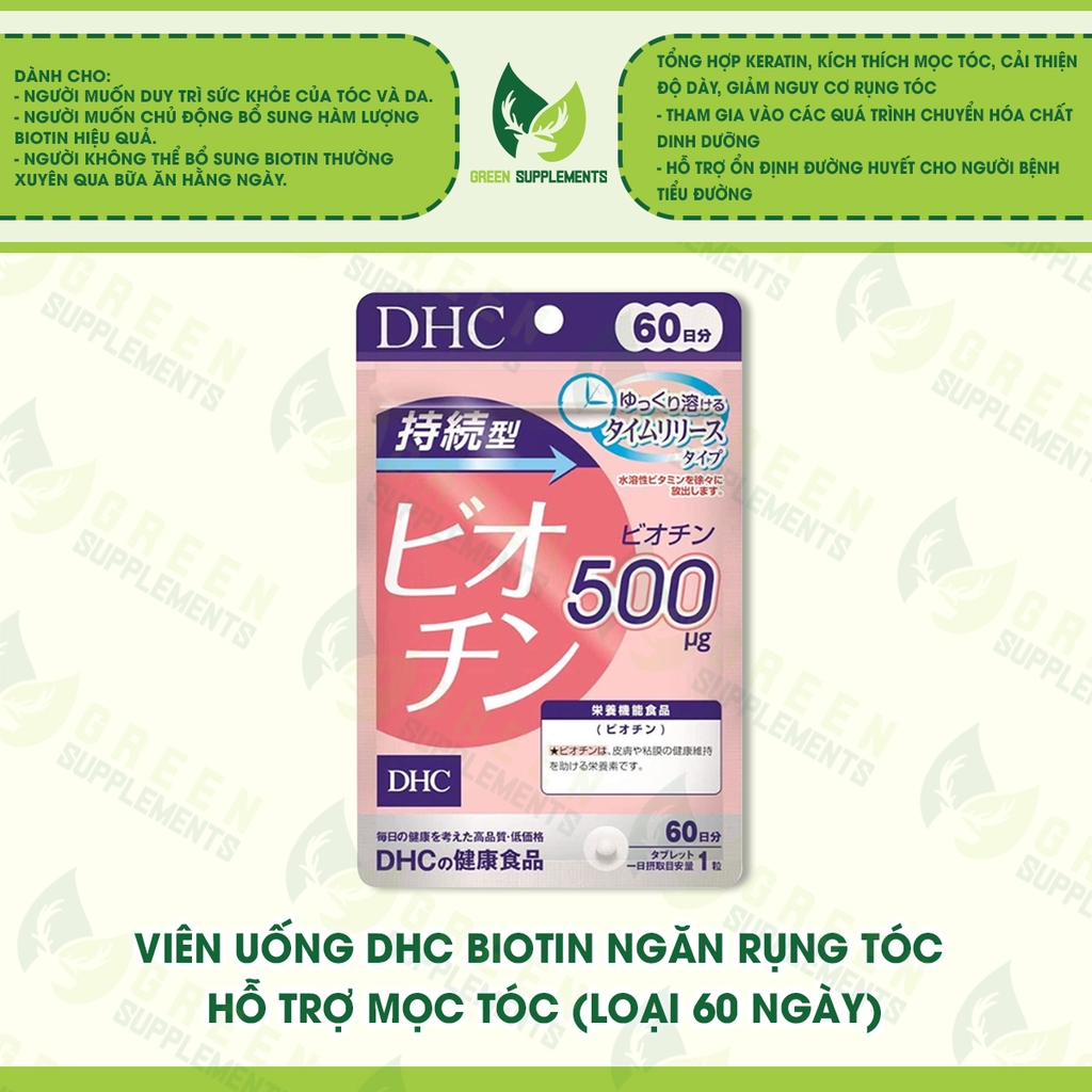 Viên Uống DHC Biotin Ngăn Rụng Tóc Hỗ Trợ Mọc Tóc (loại 60 ngày)