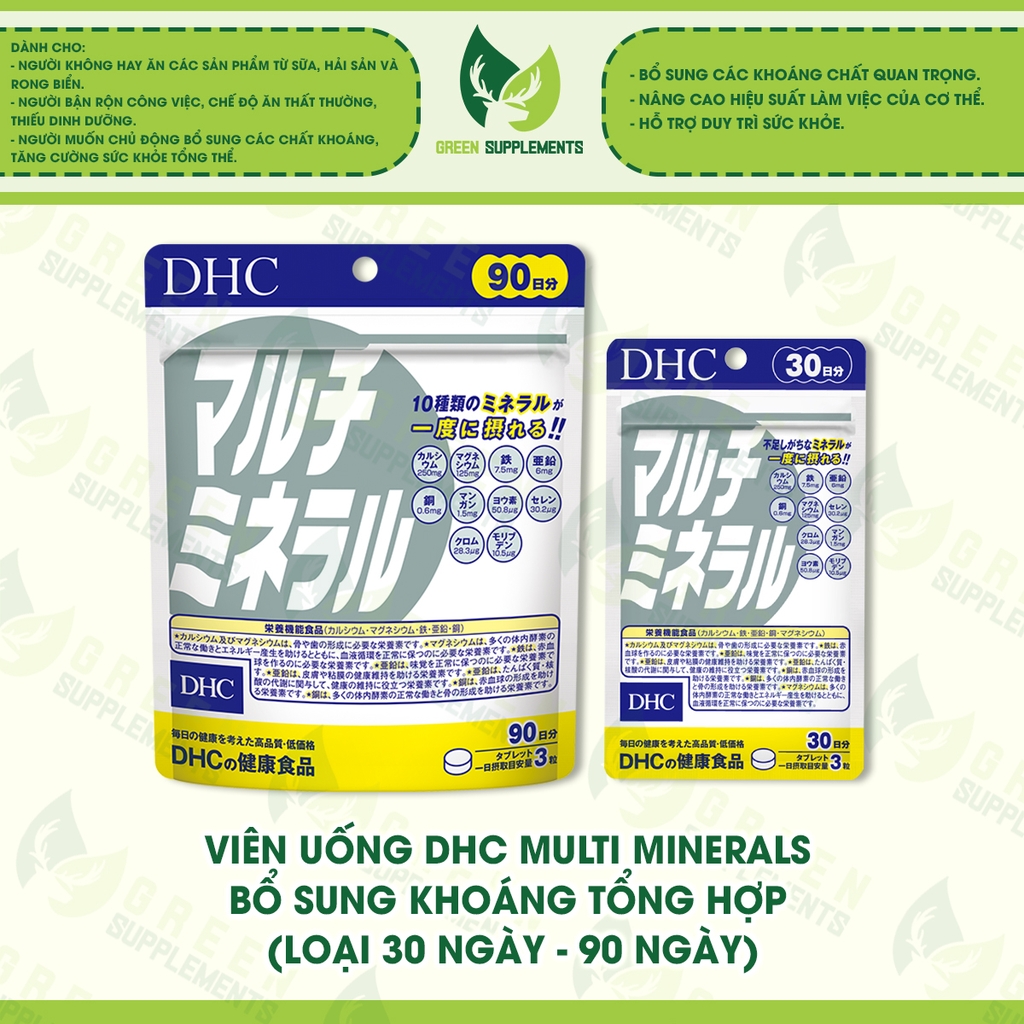 Viên Uống DHC Multi Minerals Bổ Sung Khoáng Tổng Hợp