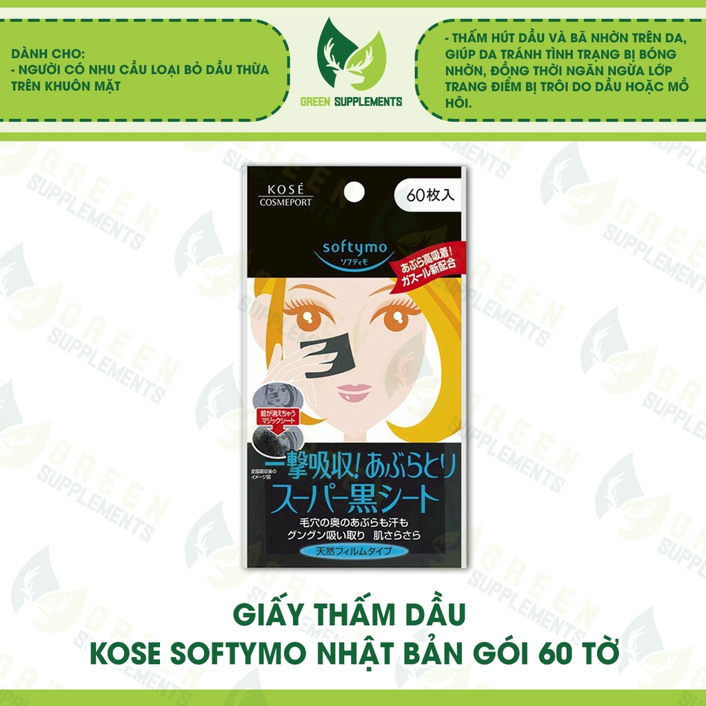 Giấy Thấm Dầu Kose Softymo Nhật Bản Gói 60 Tờ