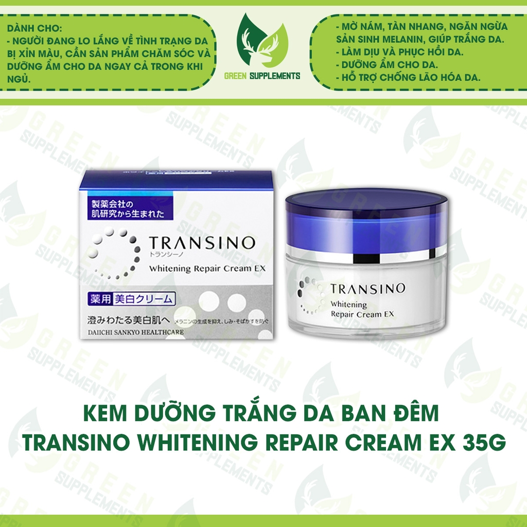Kem Dưỡng Trắng Da Ban Đêm Transino Whitening Repair Cream EX 35g