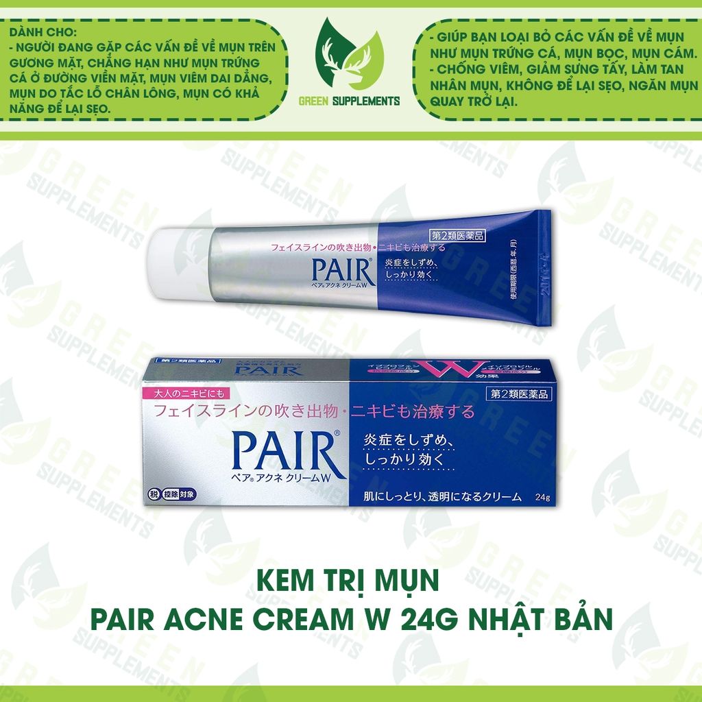 Kem Trị Mụn Pair Acne Cream W 24g Nhật Bản