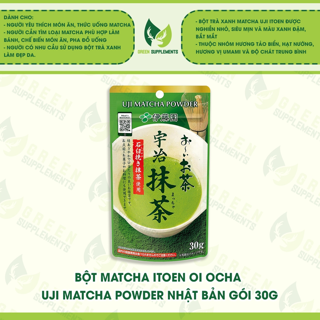 Bột Matcha Itoen Oi Ocha Uji Matcha Powder Nhật Bản Gói 30g