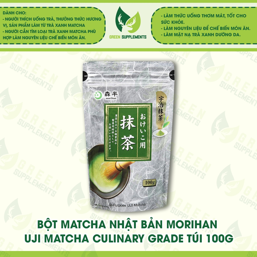 Bột Matcha Nhật Bản Morihan Uji Matcha Culinary Grade Túi 100g