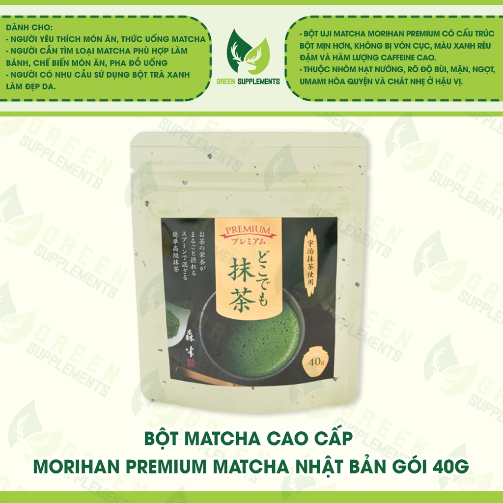 Bột Matcha Cao Cấp Morihan Premium Matcha Nhật Bản Gói 40g
