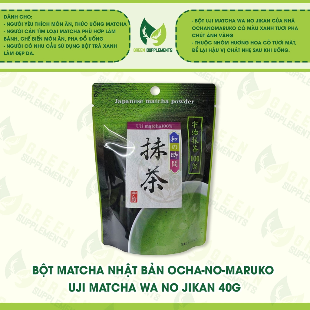 Bột Matcha Nhật Bản Ocha-no-Maruko Uji Matcha Wa No Jikan 40g