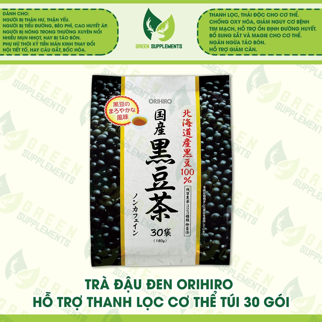 Trà Đậu Đen Orihiro Hỗ Trợ Thanh Lọc Cơ Thể Túi 30 Gói