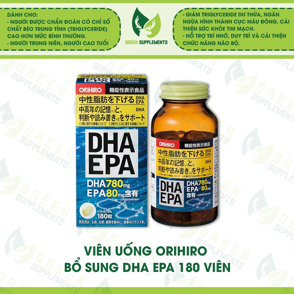 Viên Uống Orihiro Bổ Sung DHA EPA 180 Viên