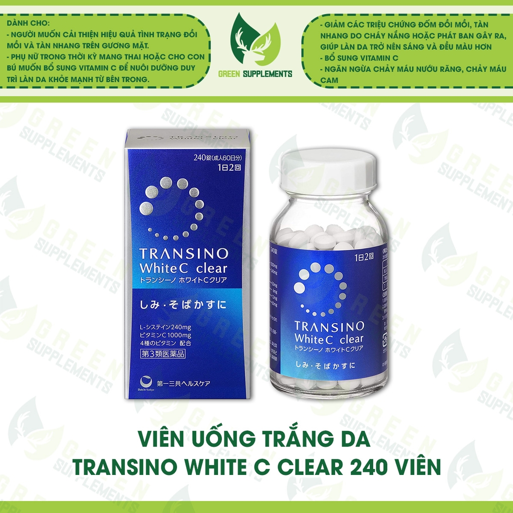 Viên Uống Trắng Da Transino White C Clear