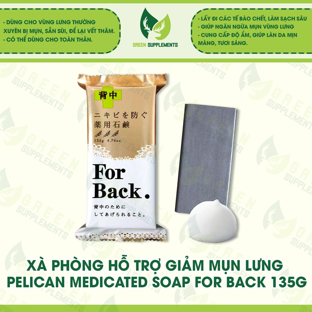 Xà Phòng Hỗ Trợ Giảm Mụn Lưng Pelican Medicated Soap For Back 135g
