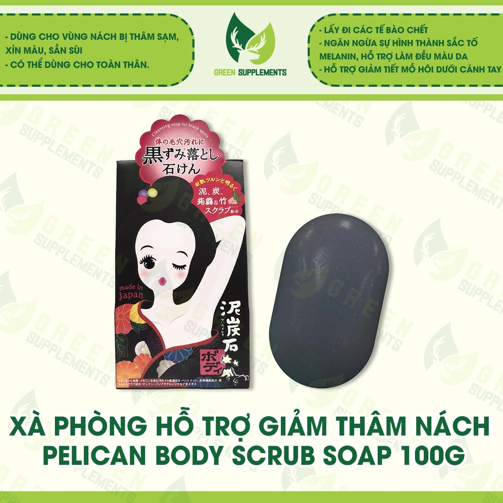 Xà Phòng Hỗ Trợ Giảm Thâm Nách Pelican Body Scrub Soap 100g