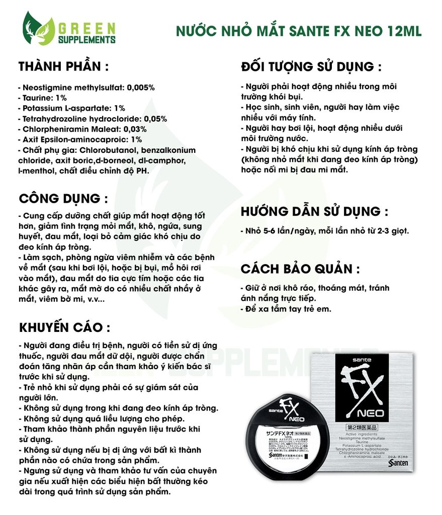 Nước Nhỏ Mắt Sante FX Neo 12ml