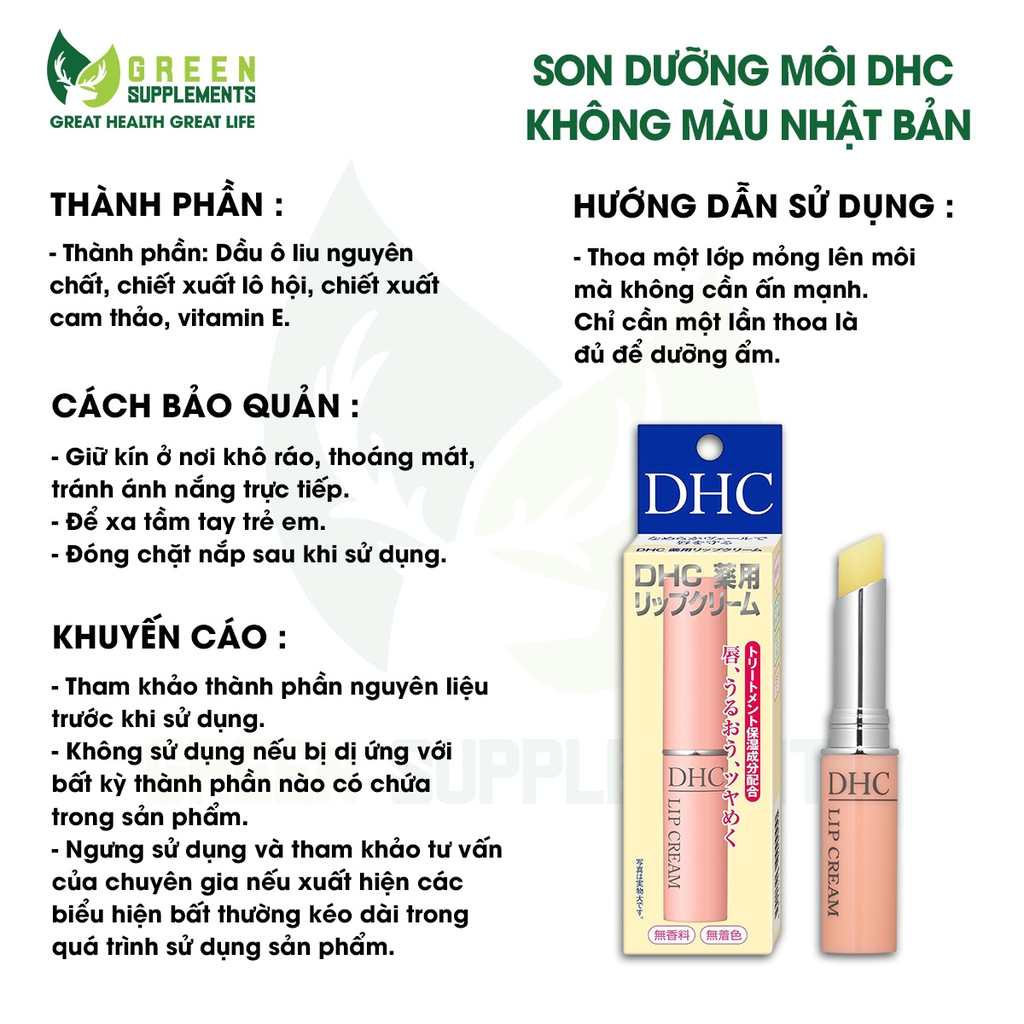 Son Dưỡng Môi DHC Không Màu Nhật Bản