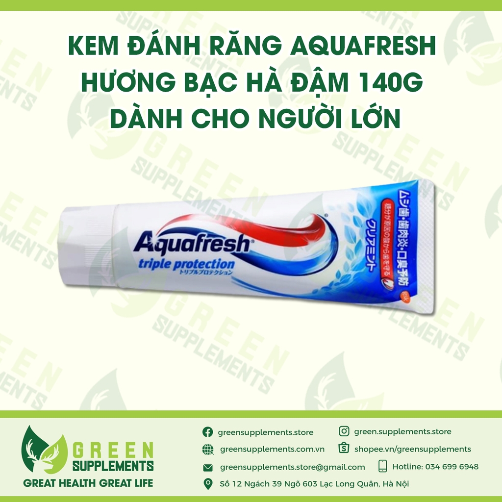 Kem Đánh Răng Aquafresh Hương Bạc Hà Đậm 140g Dành Cho Người Lớn