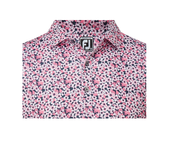Áo nam cộc tay FJ Primrose Print Lisle Spread Collar - 82336