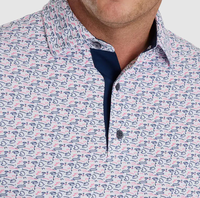 Áo nam cộc tay FJ Golf Course Doodle Stretch Pique Self Collar - 82351