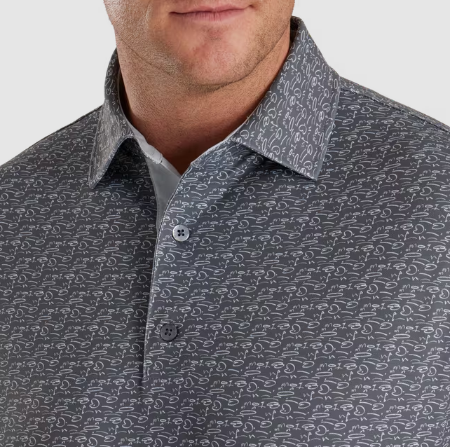 Áo nam cộc tay FJ Golf Course Doodle Stretch Pique Self Collar - 82353