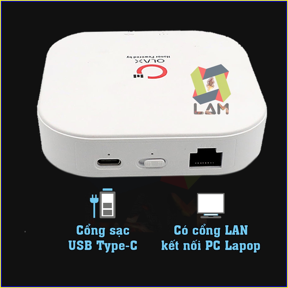 Bộ Phát Wifi Sim 4G Olax MT30. Pin 4000mAh, Tốc độ 150Mbps, Kết Nối 8 Thiết Bị - Bảo Hành 6 Tháng