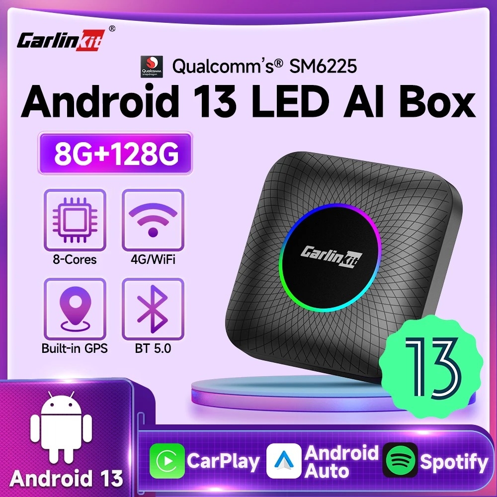 CarlinKit 限定LED版 Tbox Ambient Android13.0 ワイヤレスCarPlay ...
