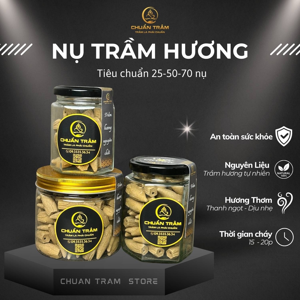 Nhang Nụ trầm hương tiêu chuẩn Chuẩn Trầm, nhang trầm nụ, nhang nụ trầm hương xông nhà tự nhiên