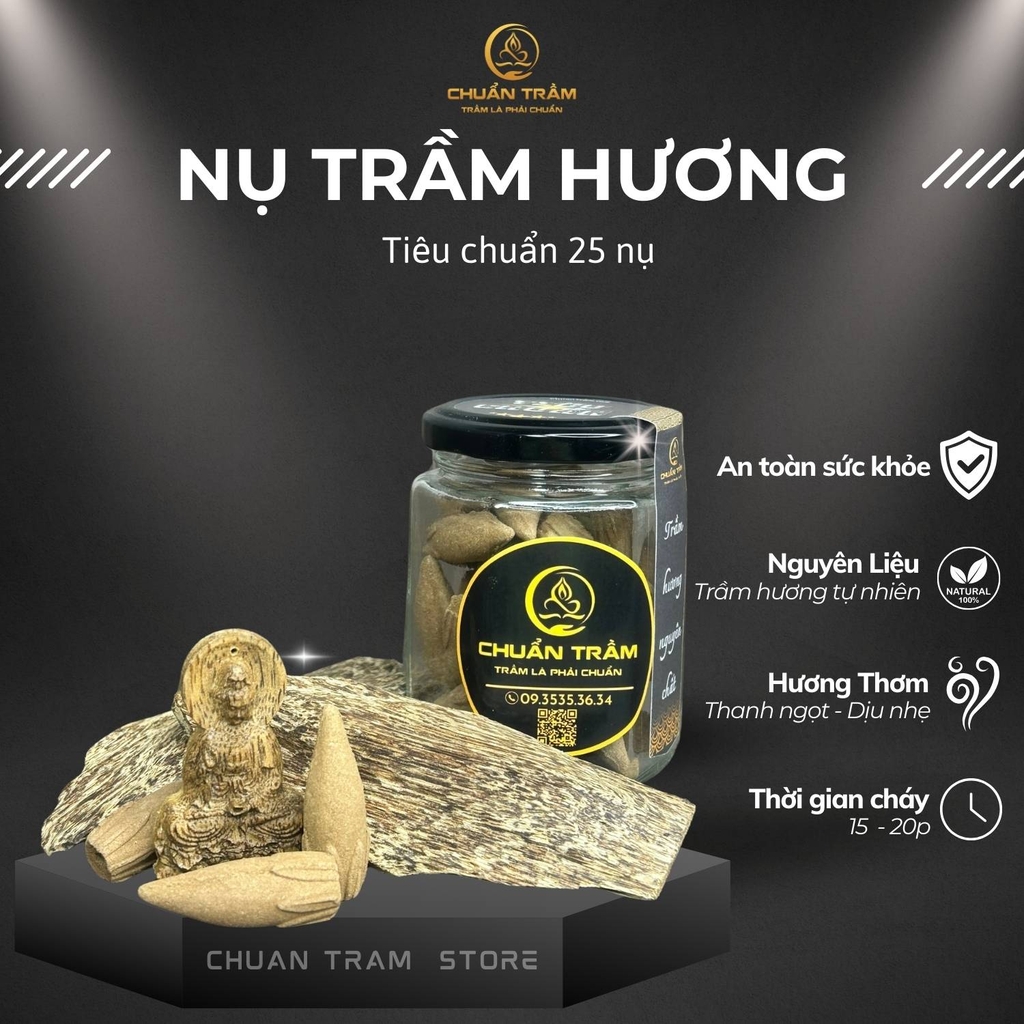 Nhang Nụ trầm hương tiêu chuẩn Chuẩn Trầm, nhang trầm nụ, nhang nụ trầm hương xông nhà tự nhiên