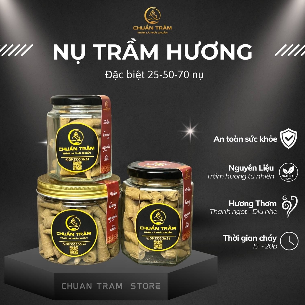 Nhang Nụ trầm hương đặc biệt Chuẩn Trầm, trầm hương xông nhà tự nhiên