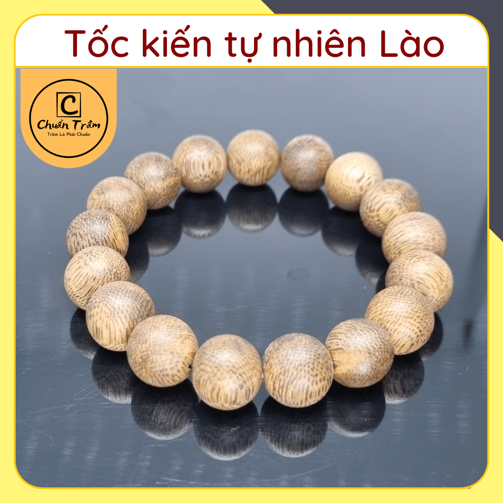 Vòng tay thời trang trầm hương tự nhiên Lào rừng Chuẩn Trầm, vòng tay trầm tốc kiến tự nhiên 100%