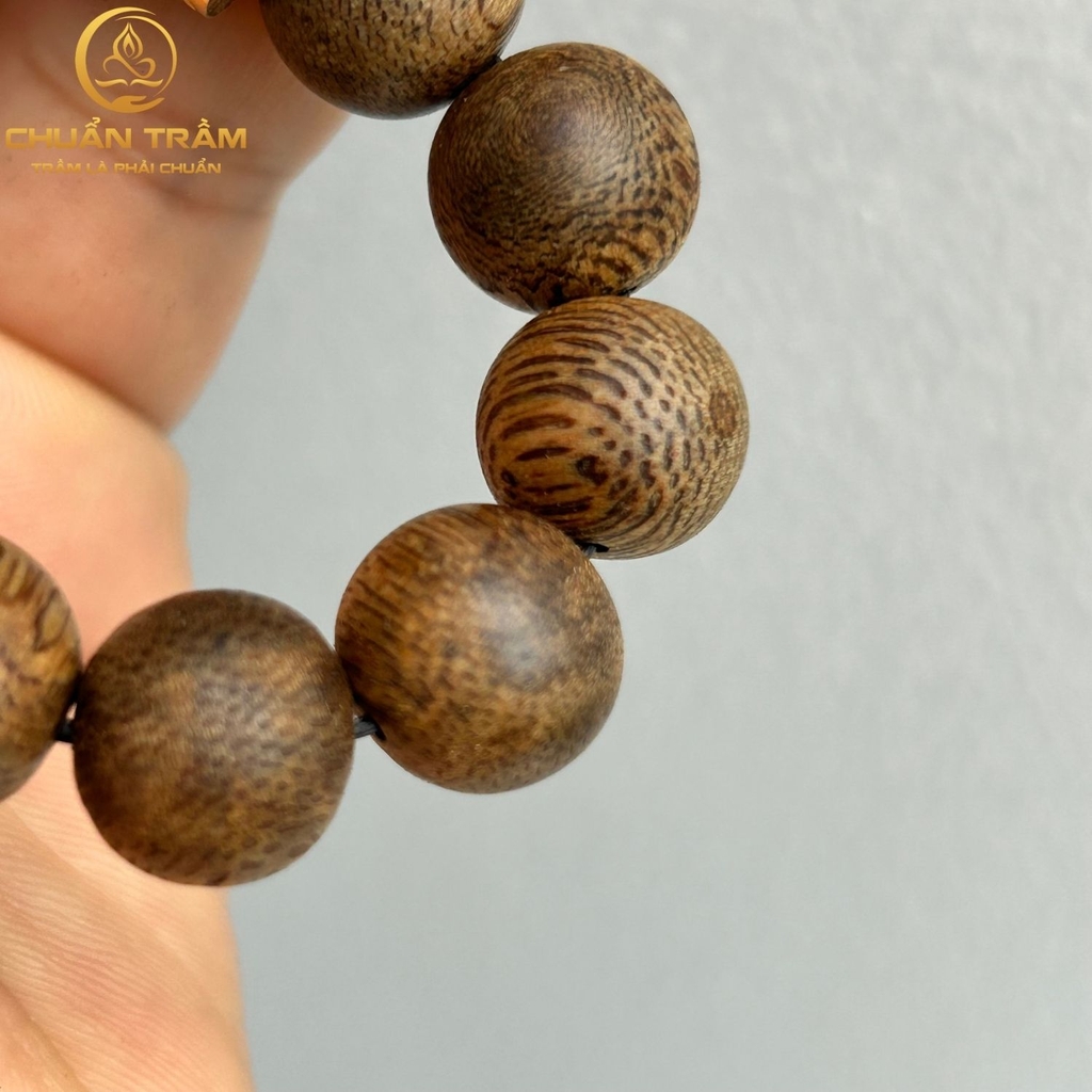 Lắc tay trầm hương banh đỏ Campuchia bọc vàng - Chuẩn Trầm
