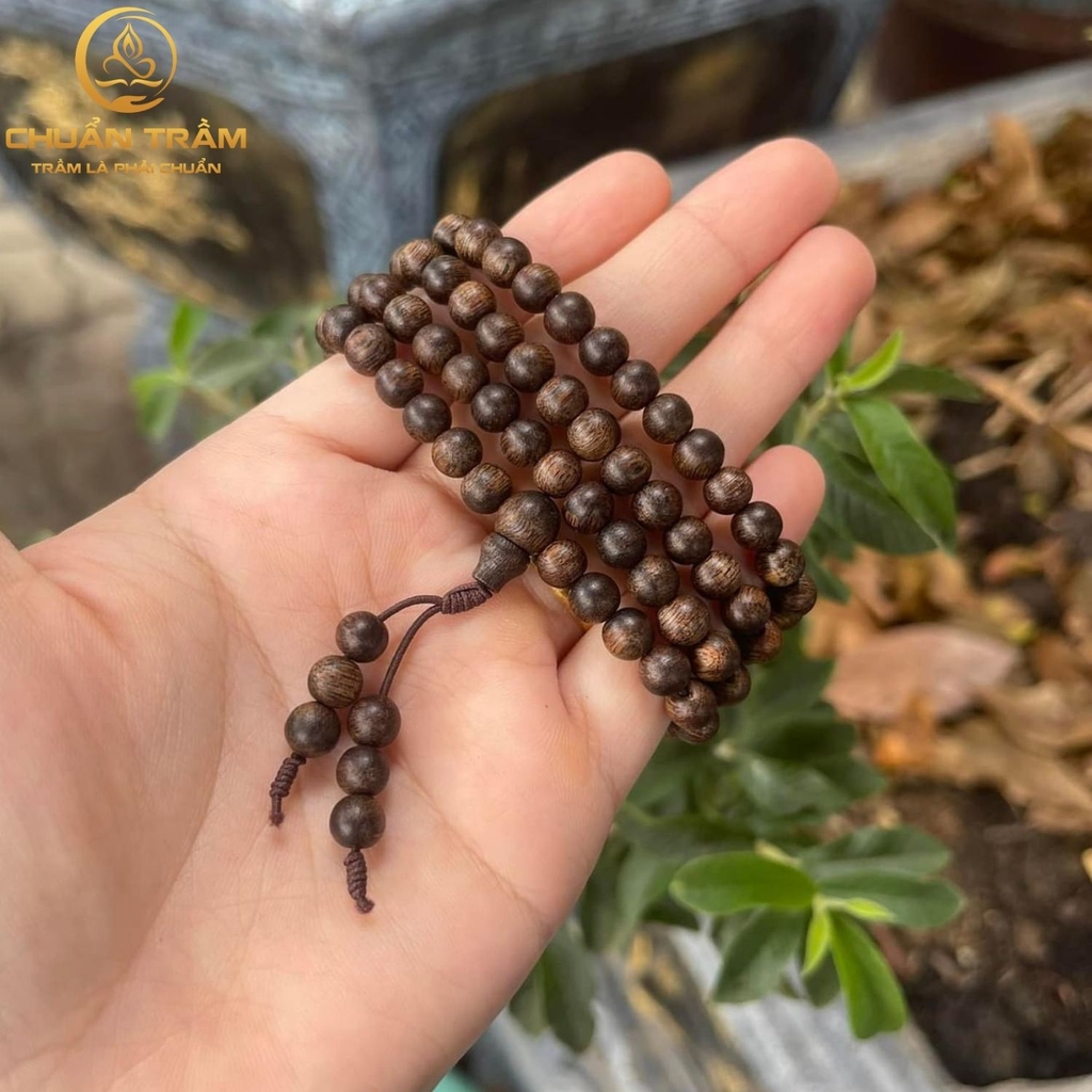 Vòng tay trầm hương 108 hạt banh indonesia CHUẨN TRẦM
