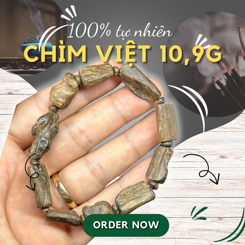 vòng tay trầm hương chìm Việt cao cấp 10,9g - chuẩn trầm