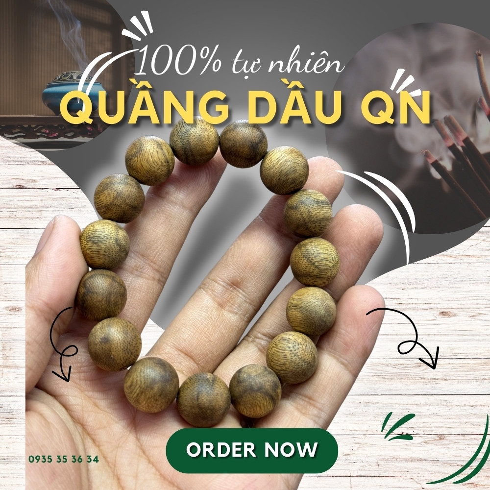 Vòng tay trầm hương quầng dầu Quảng Nam - Chuẩn Trầm