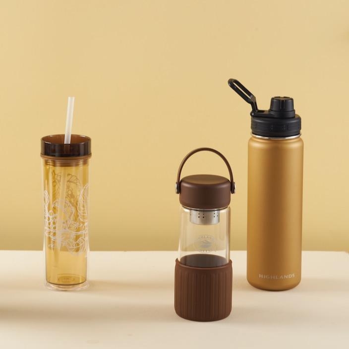 BÌNH GIỮ NHIỆT LOGO MÀU NÂU TRƠN 710ML