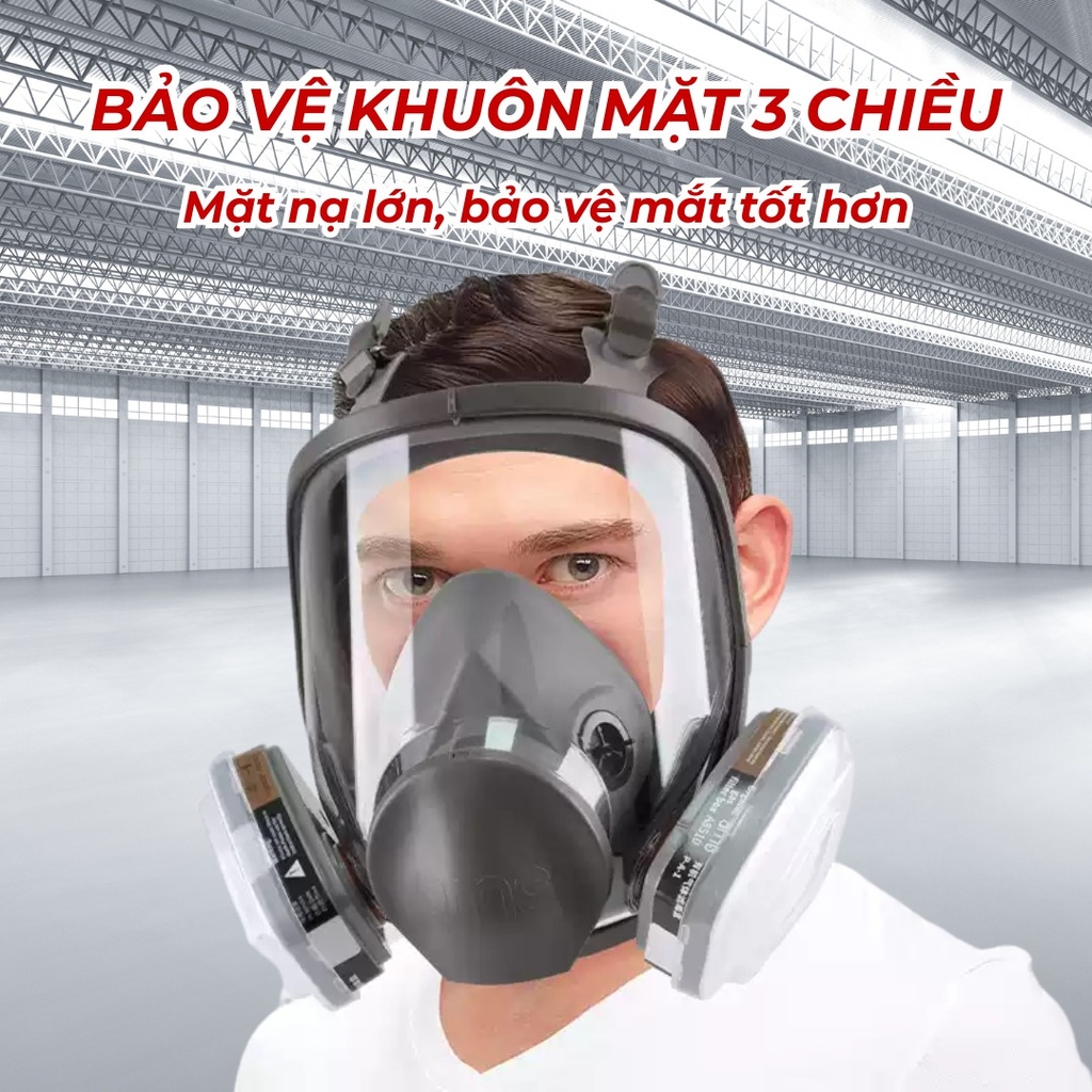 安美尚 A680 硅胶双罐防护全面具Mặt nạ phòng độc Ams A680