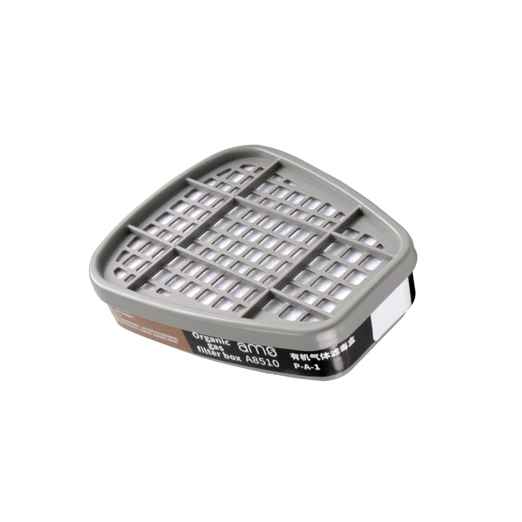 Phin lọc độc A8510 (đôi 2 cái, thương hiệu AMS khí hữu cơ sơn, xăng, aceton CE 2834 EN14387:2021 và GB2890-2022 cho mặt nạ đôi)