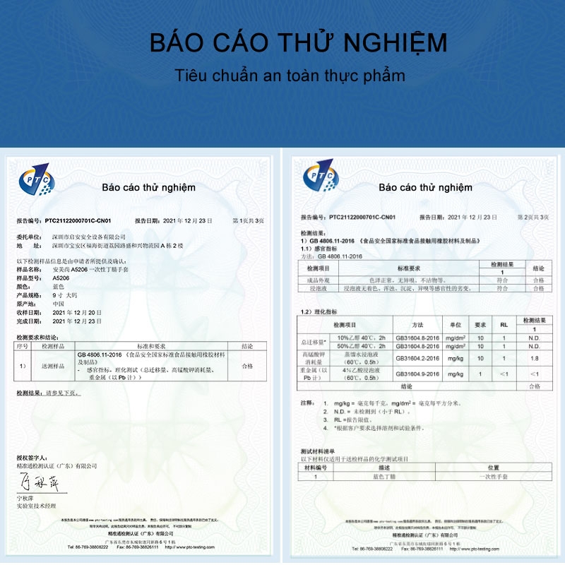 Găng tay nitrile 12inch dùng một lần màu lam, (túi100 cái)