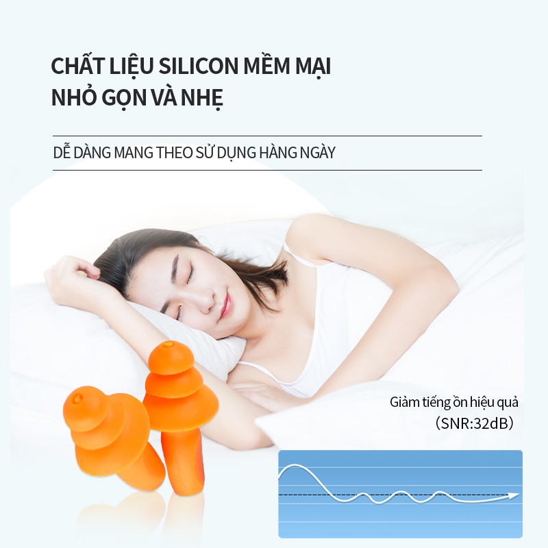 Nút bịt tai Ams chống ồn TPU 32dB model: 311x Hộp 100 cái