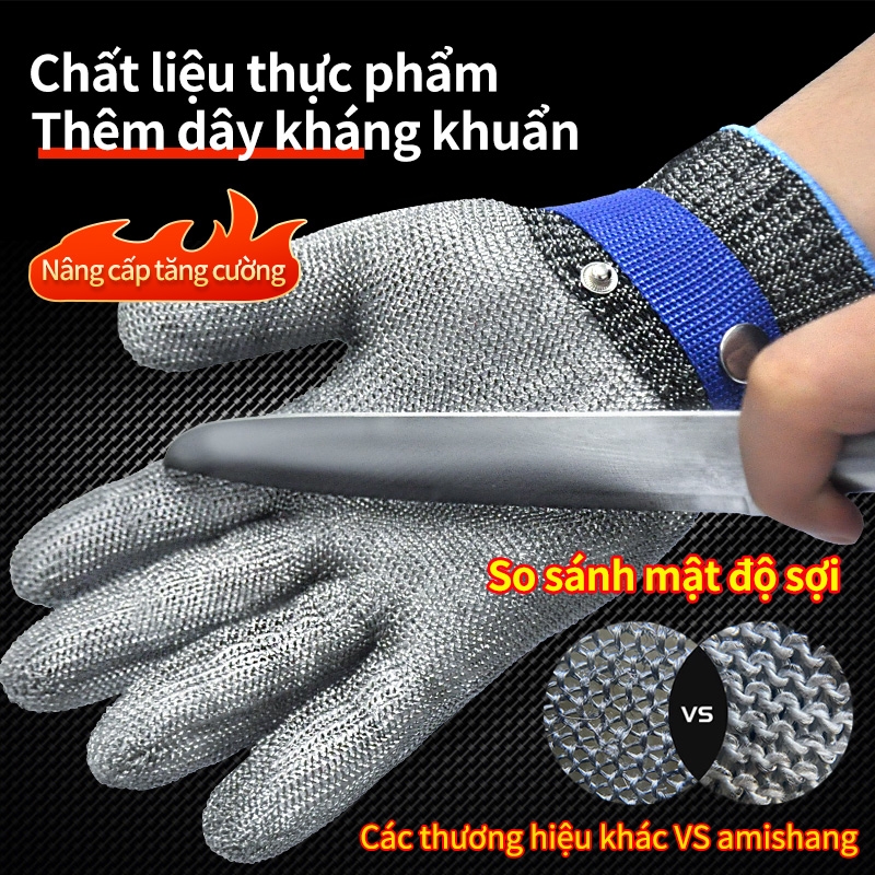 Găng tay Ams chống cắt 2 lớp cấp 5 thép 1706 316L