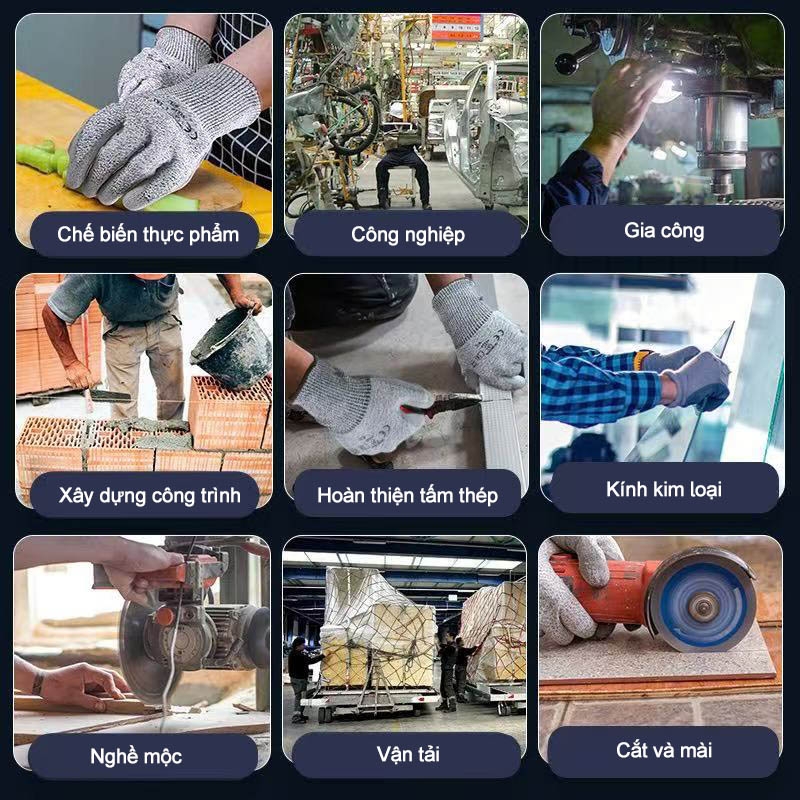 GĂNG TAY CHỐNG CẮT CẤP ĐỘ 5 tiêu chuẩn EN338 An toàn khi làm việc, lao động, thao tác chuẩn xác AMS1006
