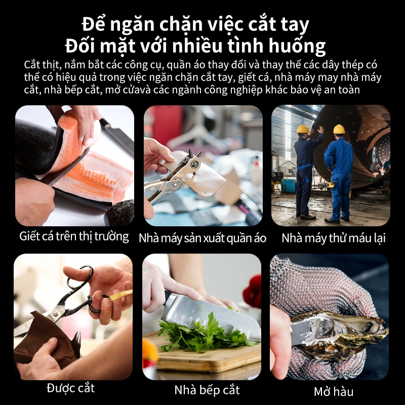 Găng tay Ams chống cắt 2 lớp cấp 5 thép 1706 316L