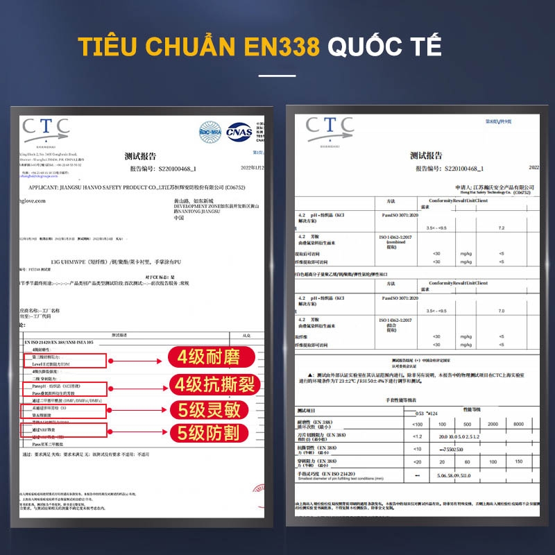 GĂNG TAY CHỐNG CẮT CẤP ĐỘ 5 tiêu chuẩn EN338 An toàn khi làm việc, lao động, thao tác chuẩn xác AMS1006