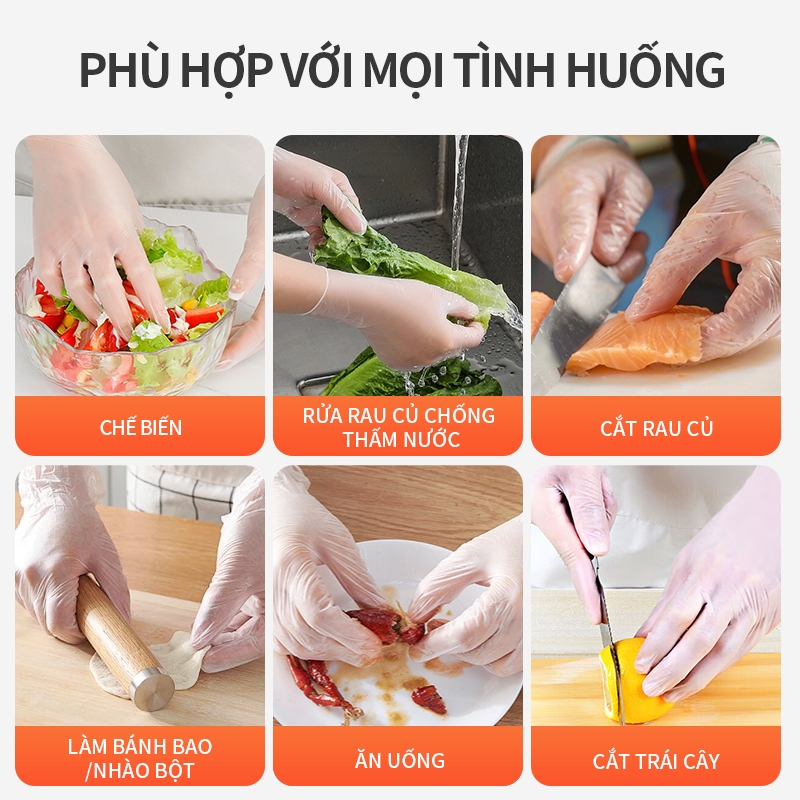 Găng tay PVC dùng 1 lần trong suốt hiệu: Ams model: A5101 Hộp 100 cái