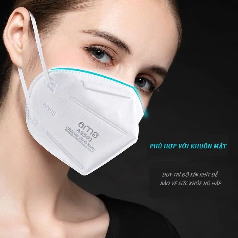 Khẩu trang KN95 5 lớp AMS A9501 phòng Covid, hộp 50 chiếc
