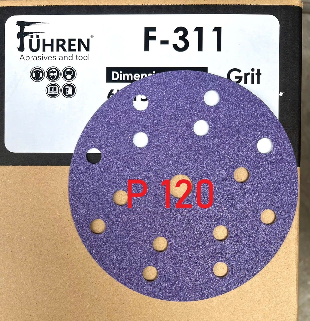 Nhám FILM FUHREN chà bề mặt sơn matit đánh bóng gỗ hạt ceramic loại 6inch cao cấp siêu bền sắc