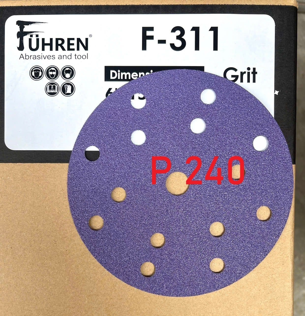 Nhám FILM FUHREN chà bề mặt sơn matit đánh bóng gỗ hạt ceramic loại 6inch cao cấp siêu bền sắc