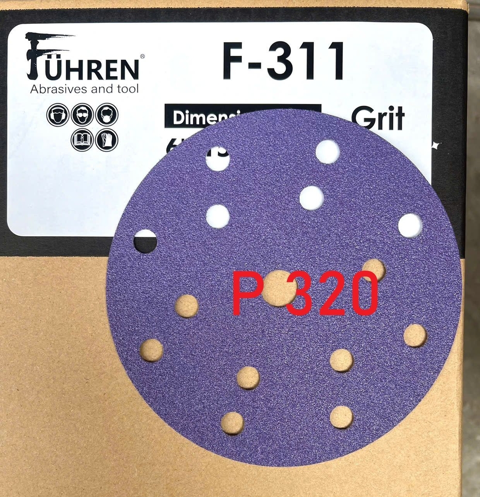 Nhám FILM FUHREN chà bề mặt sơn matit đánh bóng gỗ hạt ceramic loại 6inch cao cấp siêu bền sắc