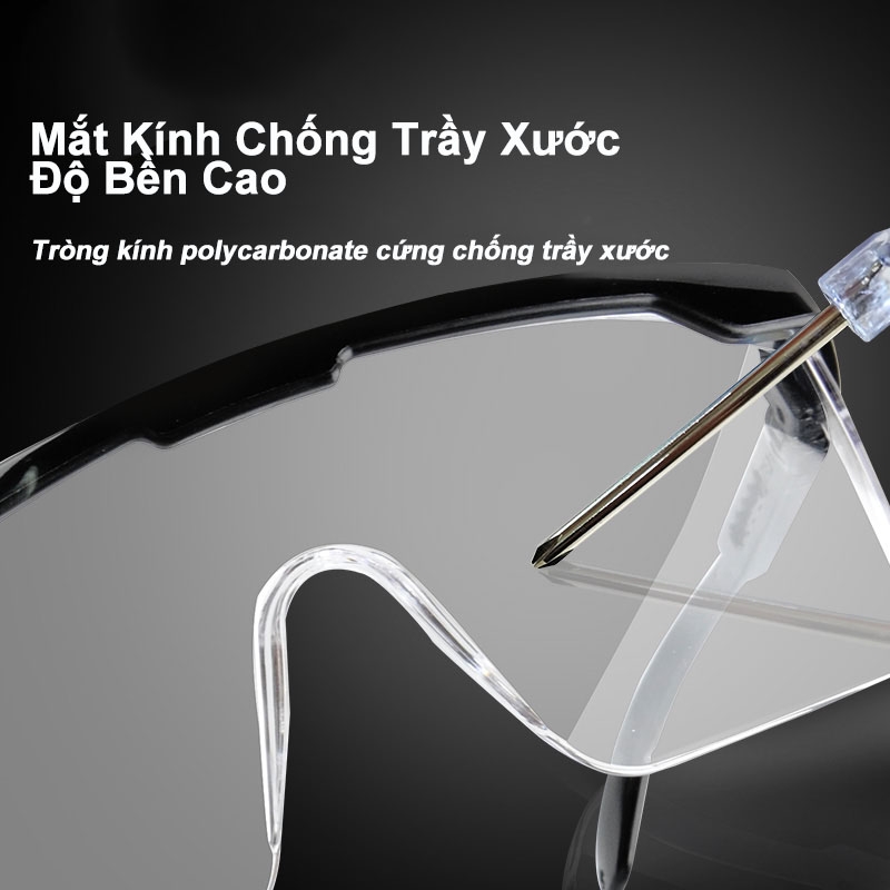 Kính bảo hộ Ams khách tham quan viền đen A2401