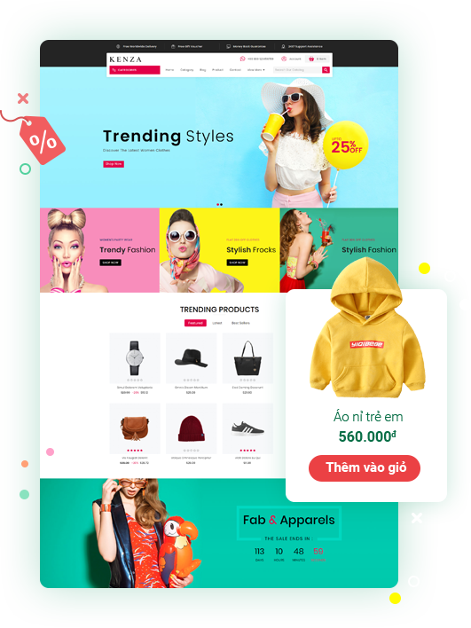 Thiết kế website bán hàng có sẵn nền tảng, khởi tạo nhanh