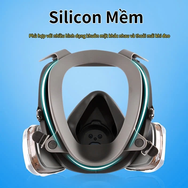 Mặt nạ chống độc Ams Full face bằng cao su silicon, quy cách A680