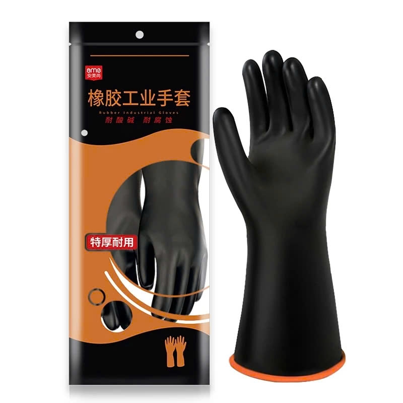 Găng tay cao su chống axit và kiềm hóa chất