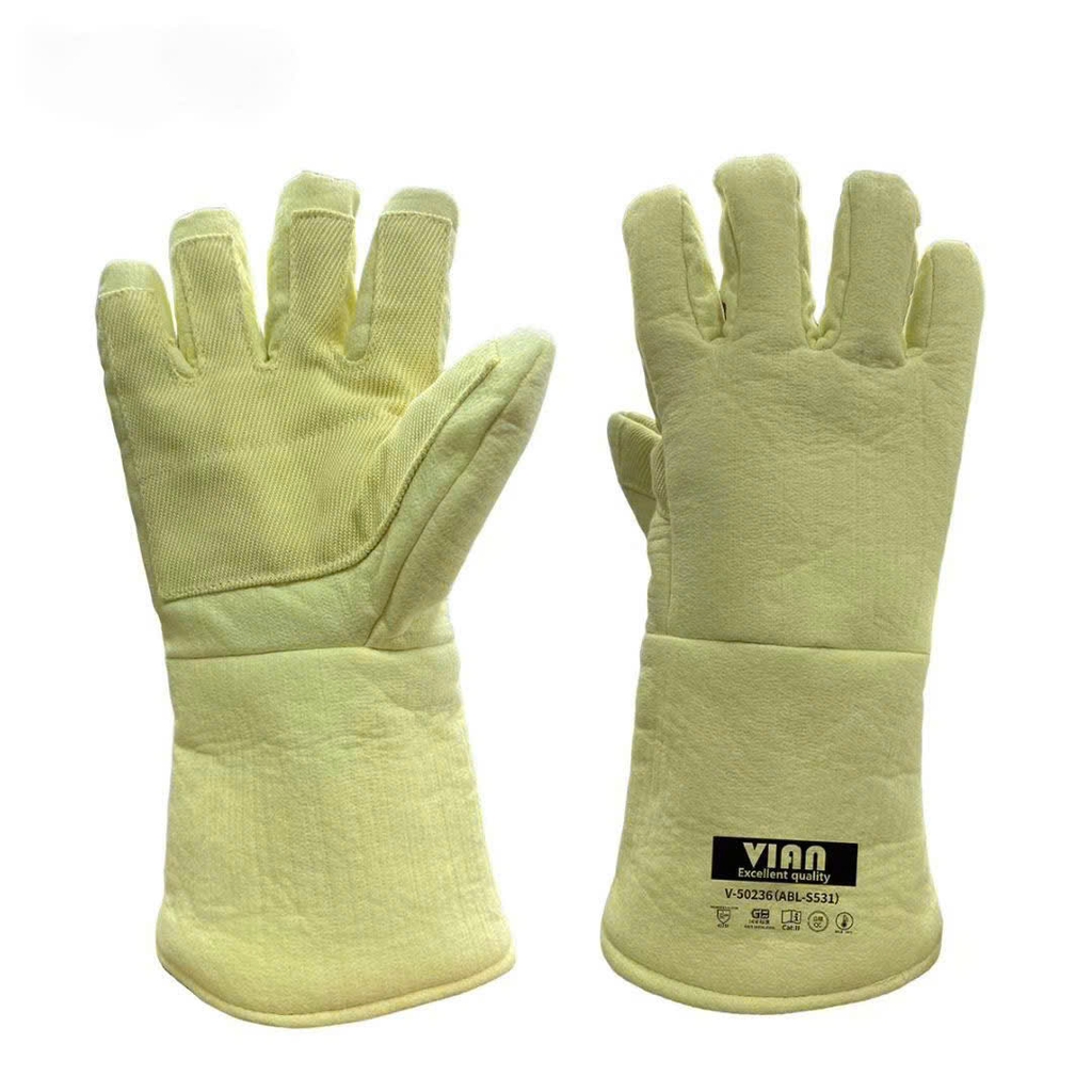 Găng tay chịu nhiệt Vian 500 độ màu vàng be V-50236